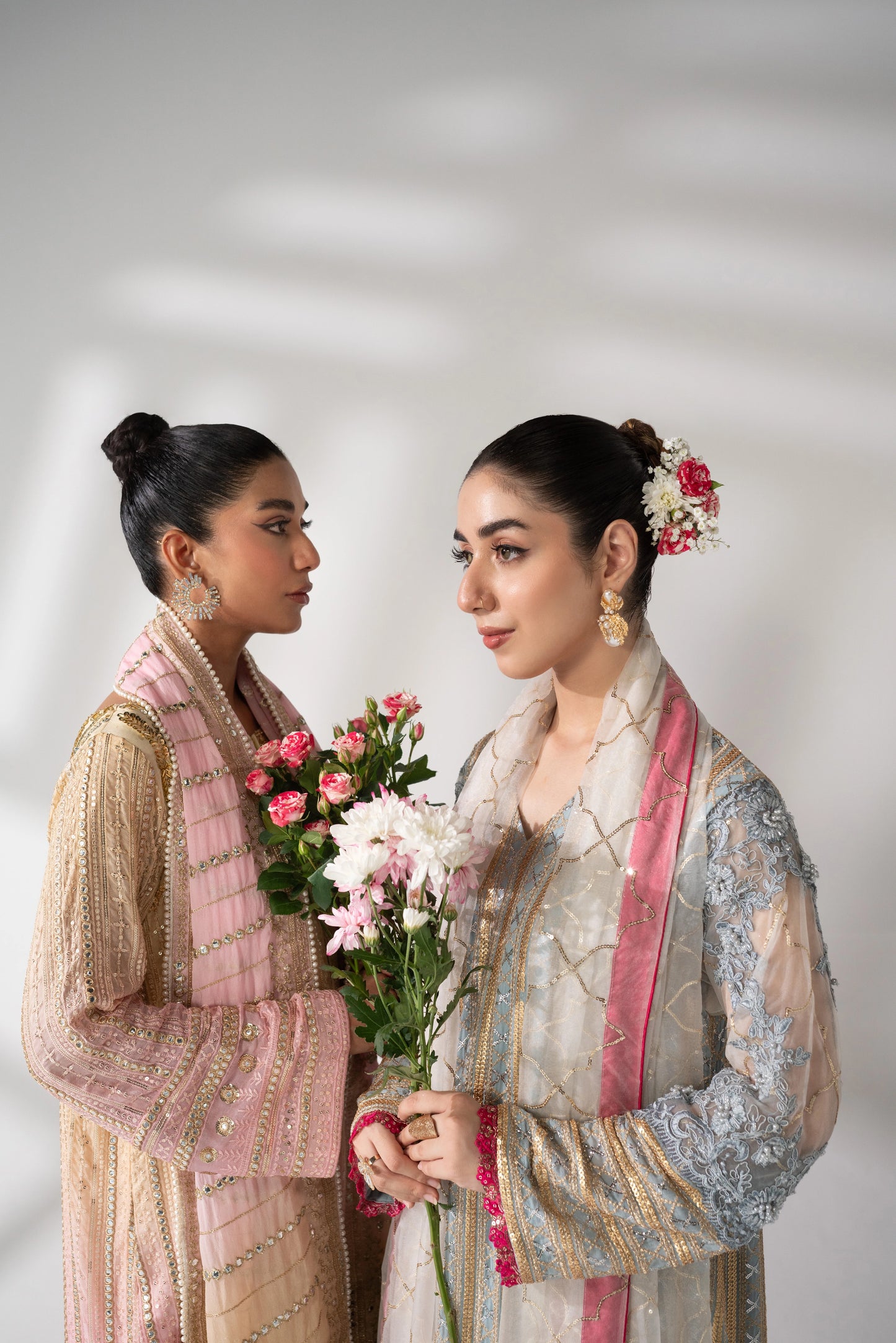 Ulfat - Embroidered Ice Grey Angrakha