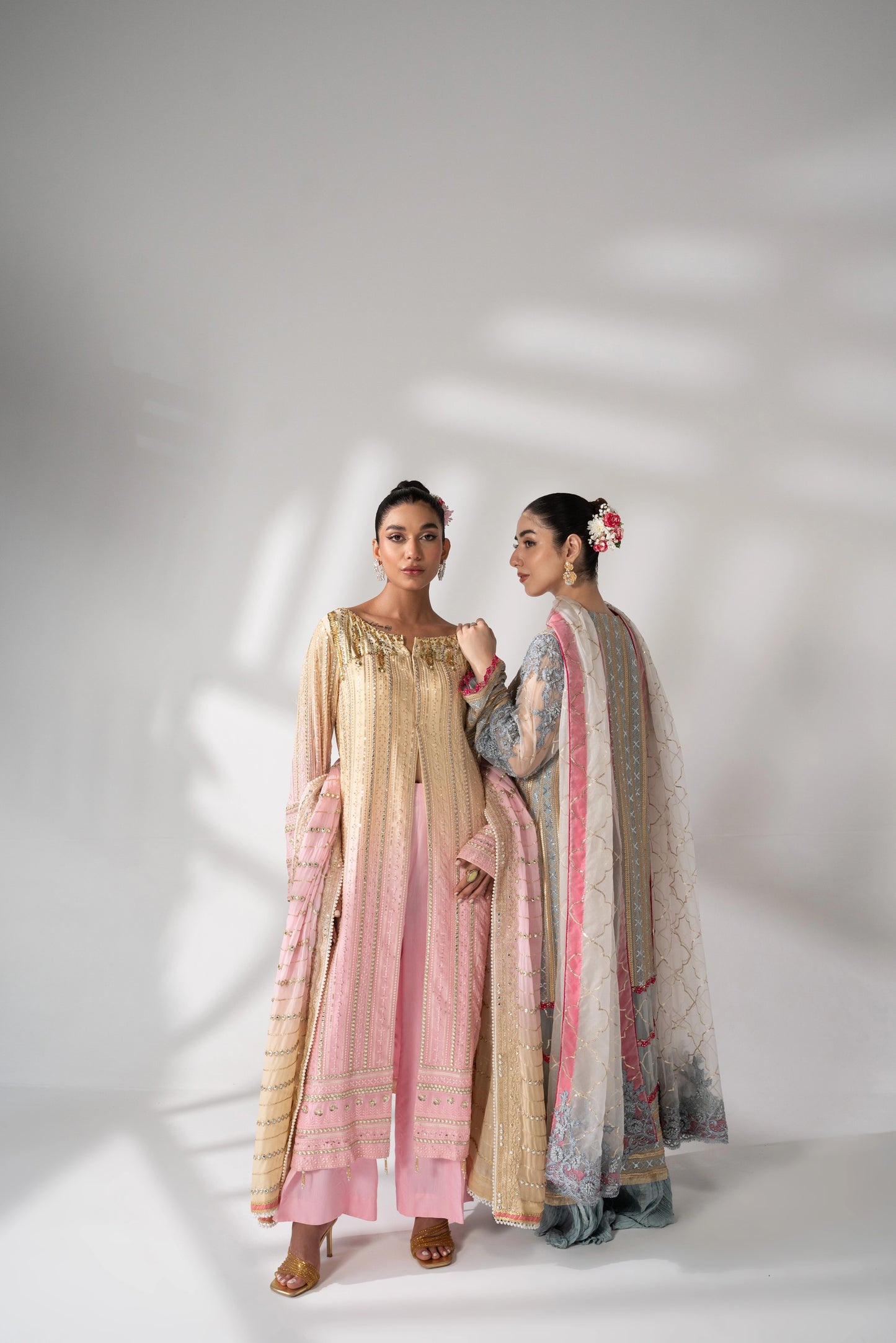 Ulfat - Embroidered Ice Grey Angrakha